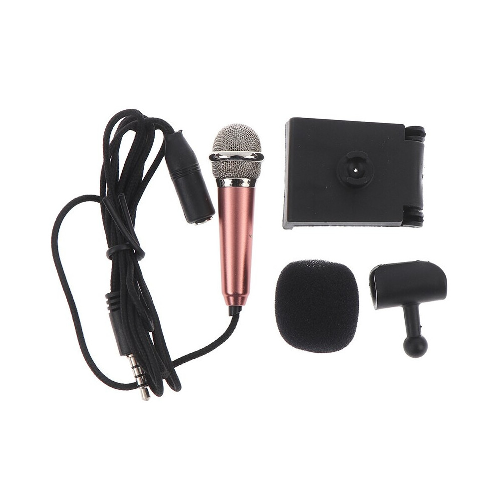 Mini micrófono para teléfono móvil Karaoke Mini micrófono de condensador  para computadora de teléfono con auriculares de 3,5 mm